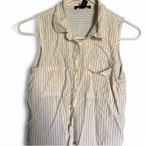 Forever 21 Orange and White Striped Top